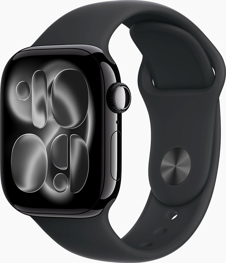 Умные часы Apple Watch Series 11 42 мм (алюминиевый корпус, черный/черный, спортивный силиконовый ремешок M/L)