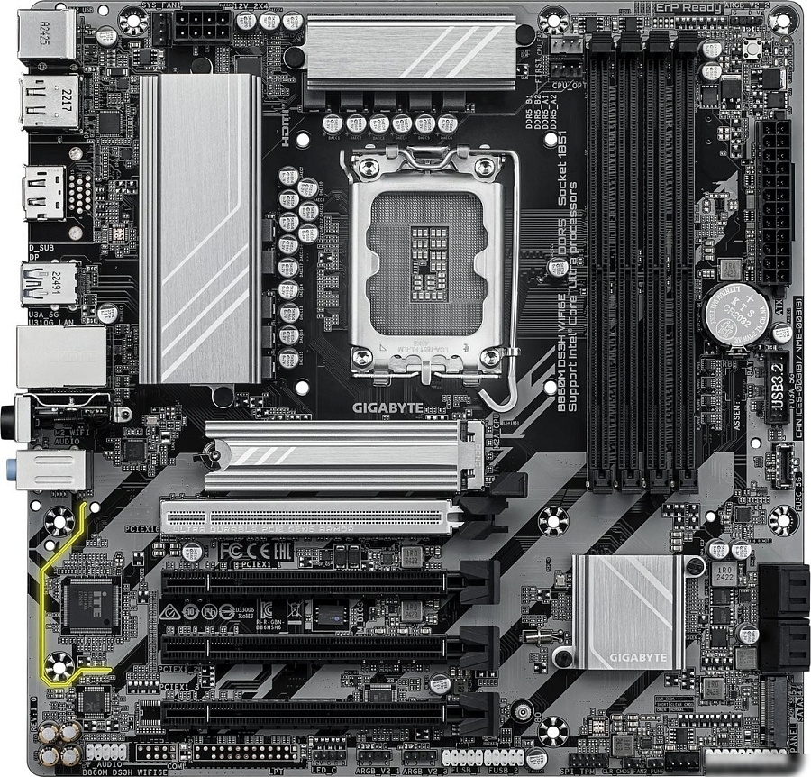 Материнская плата Gigabyte B860M DS3H WiFi6E