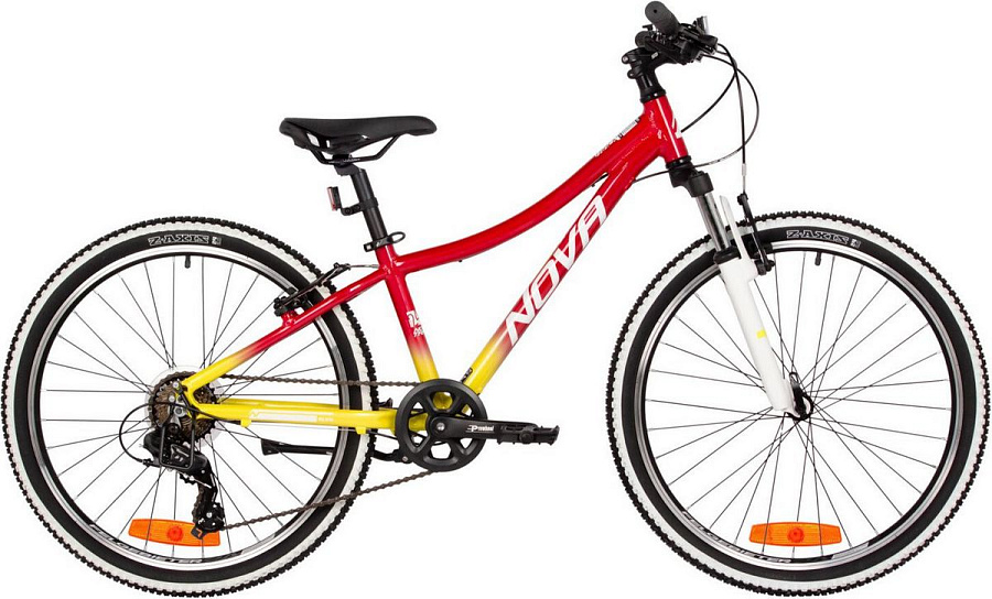 Велосипед Novatrack Katrina 7.V 24 р.10 2025 24AHV.KATRINA.12YRD5 (красный/желтый, разобранный)