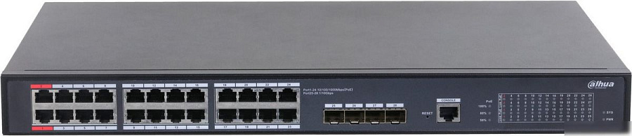 Управляемый коммутатор уровня 2+ Dahua DH-S5428-24GT4XF-360